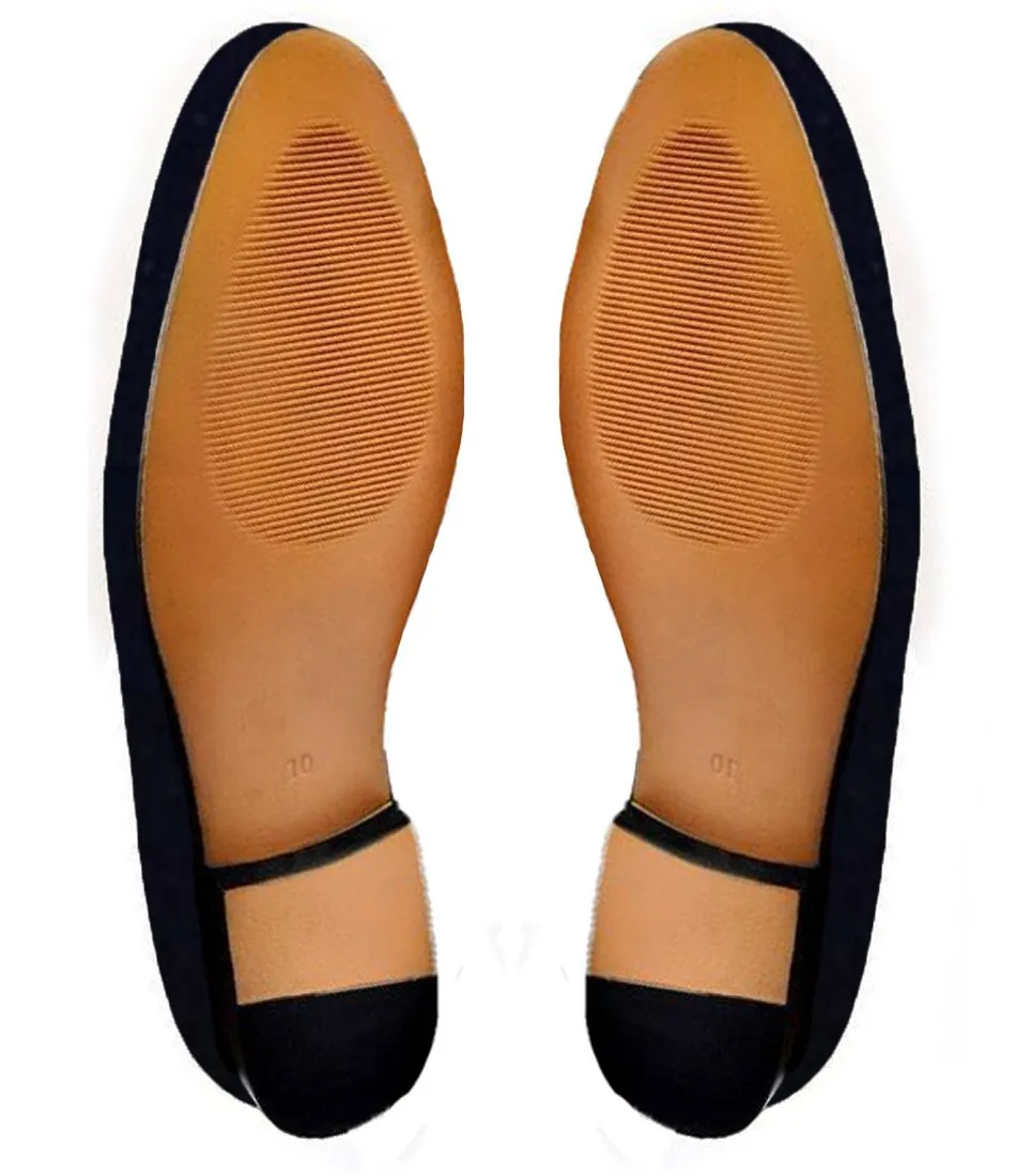 Height Increasing Blue Velvet Dragons Embroidered Loafers