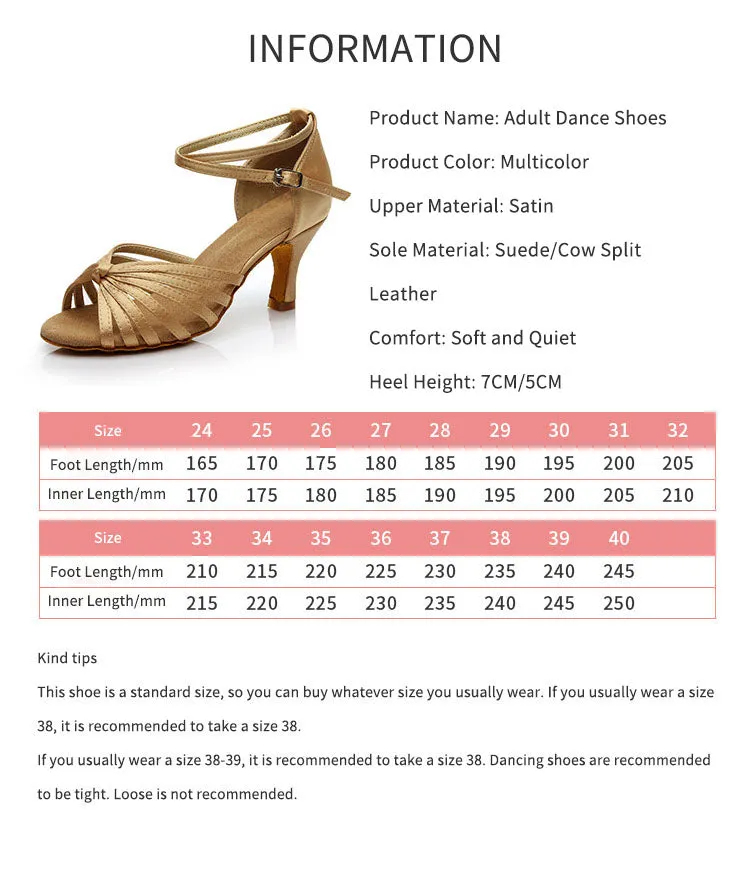 High Heel Latin Dance Shoes Satin Soft Sole Dance Shoes Exercise Shoes