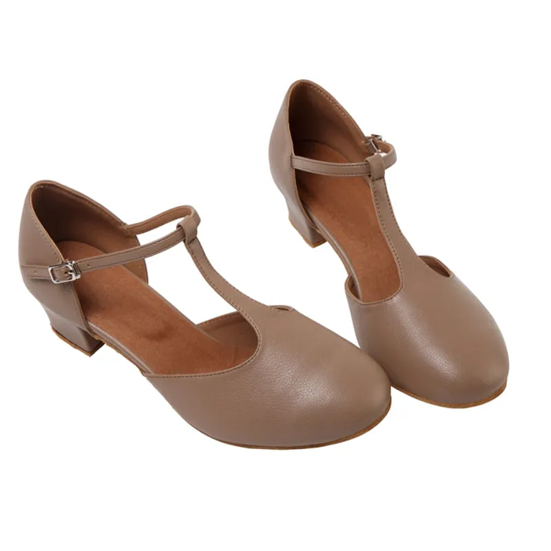 HW Women's Leatherette 4/4.5cm Ballroom Dance Shoes Flat Dance Shoes Swing Dance Shoes