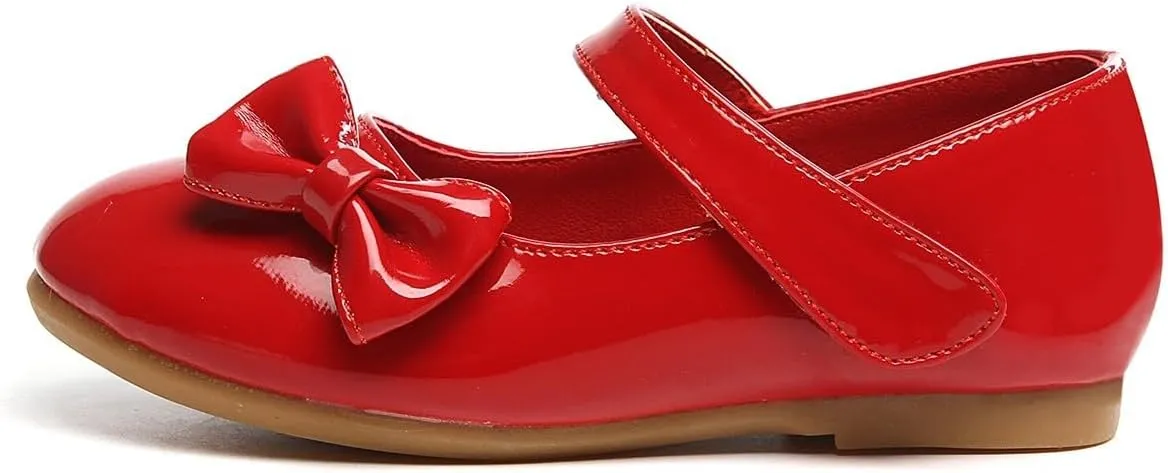 IWIHMIV Girls Shoes Girls Dress Shoes Girls Toddler Little Ballet Shoes Flower Girls Mary Jane Flat Dress Shoes Party Wedding