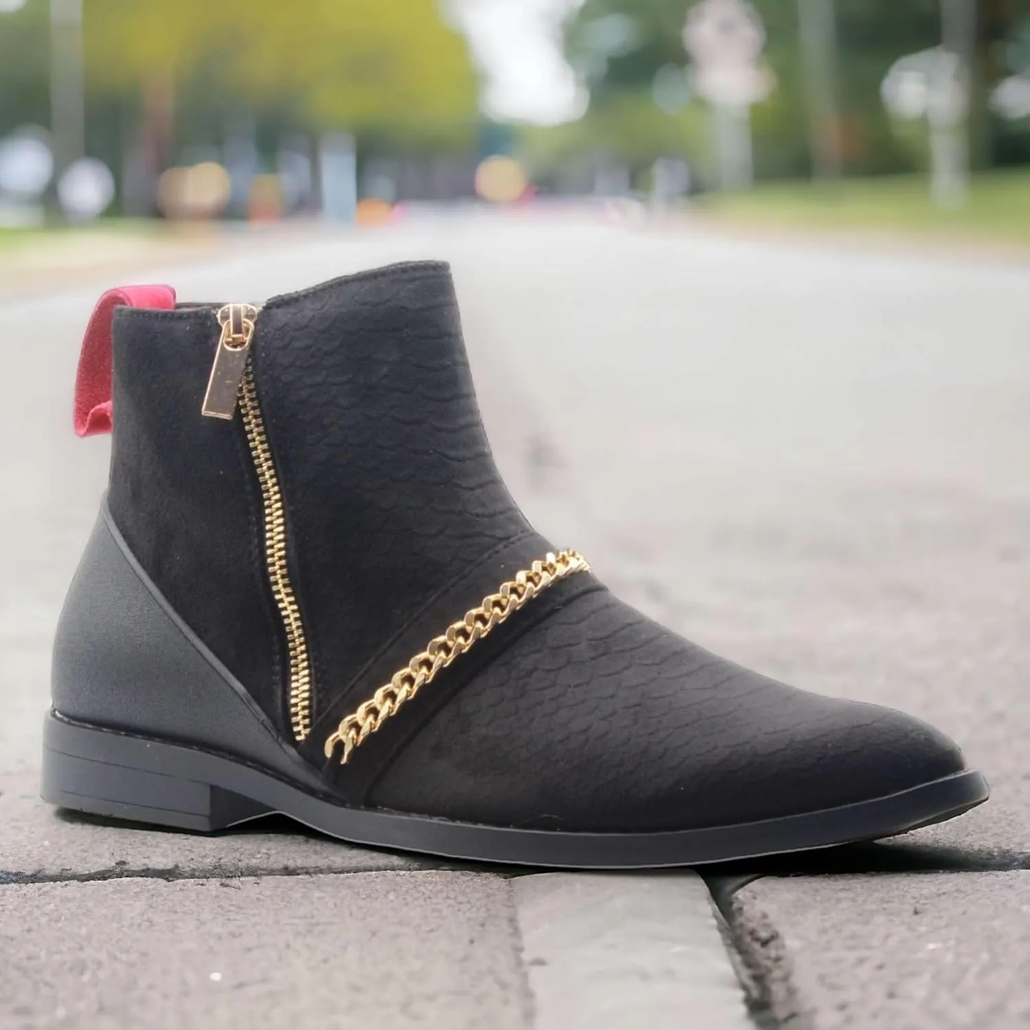 Jazam Men's B-2963 Chuck Nubuck Suede Pull-On Round Toe Chelsea Boots