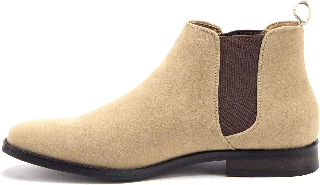 Jazam Men's B-2963 Chuck Nubuck Suede Pull-On Round Toe Chelsea Boots