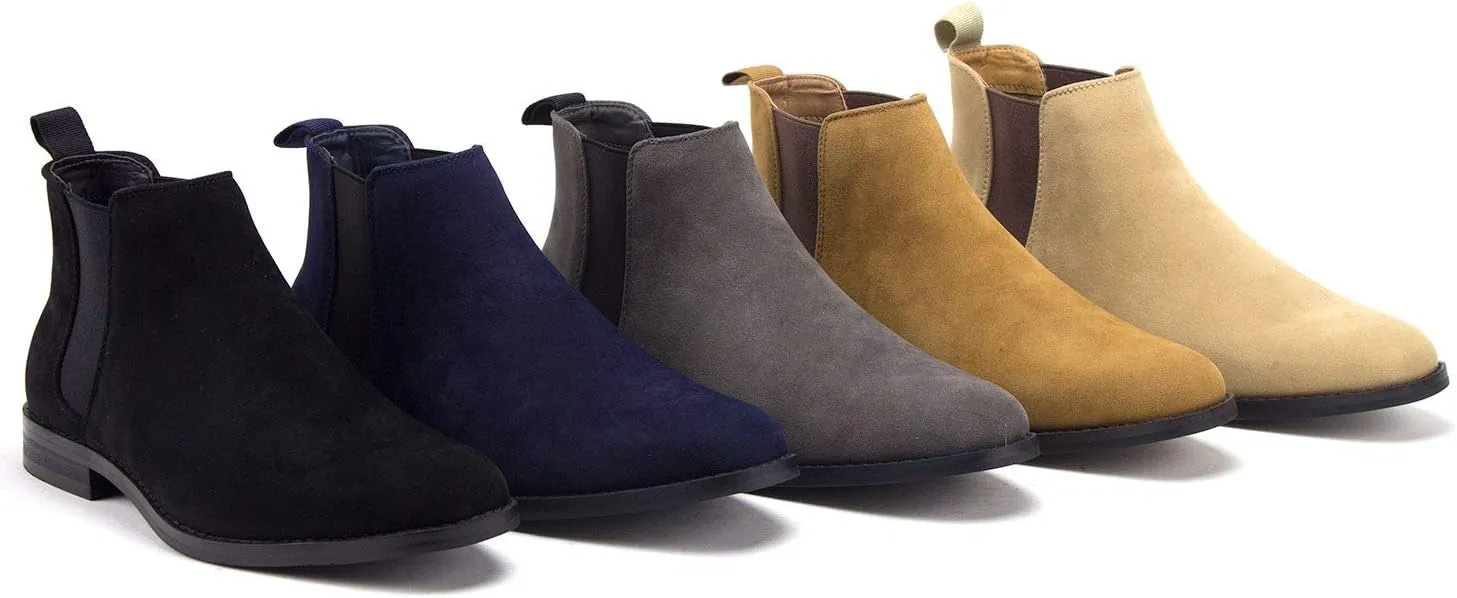 Jazam Men's B-2963 Chuck Nubuck Suede Pull-On Round Toe Chelsea Boots