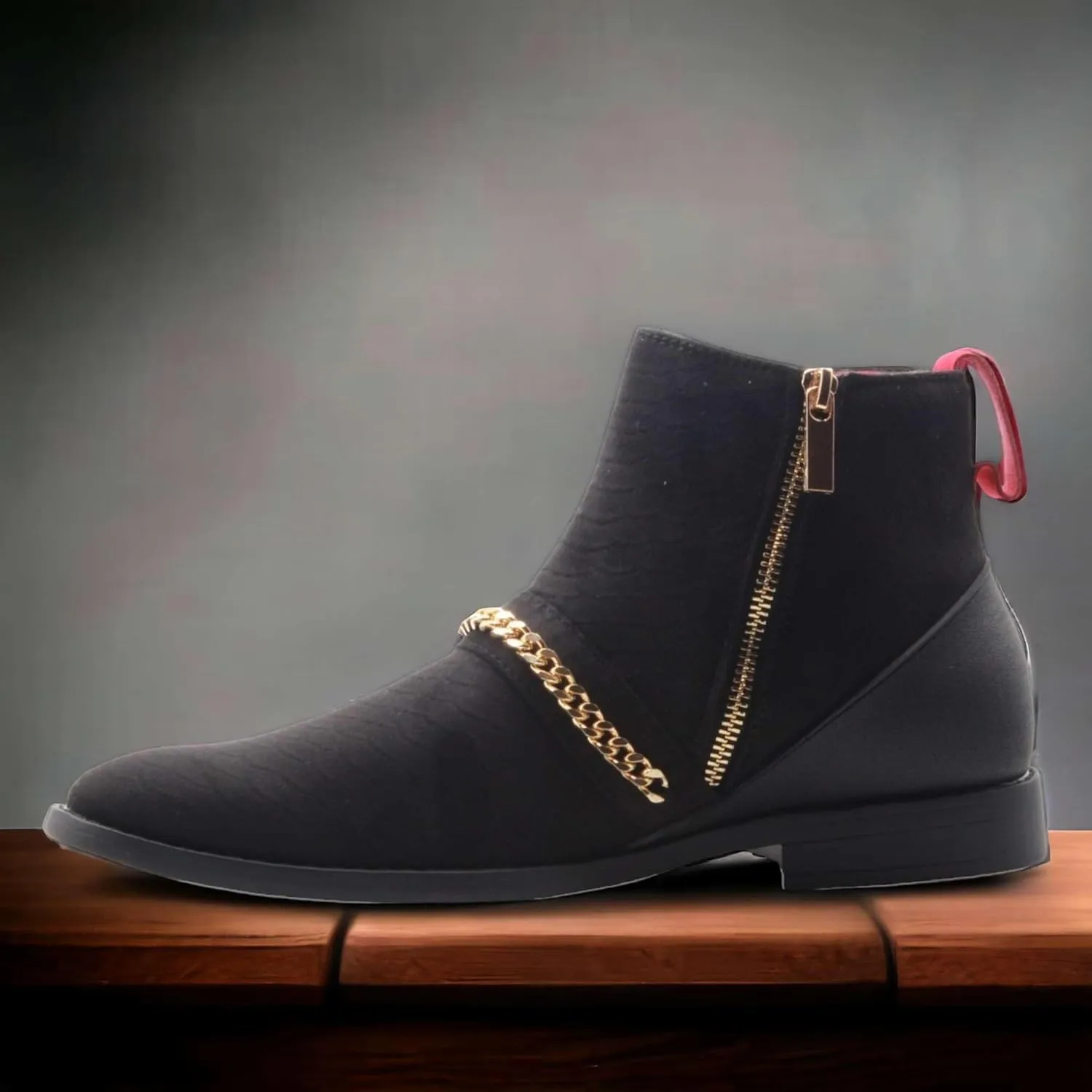 Jazam Men's B-2963 Chuck Nubuck Suede Pull-On Round Toe Chelsea Boots