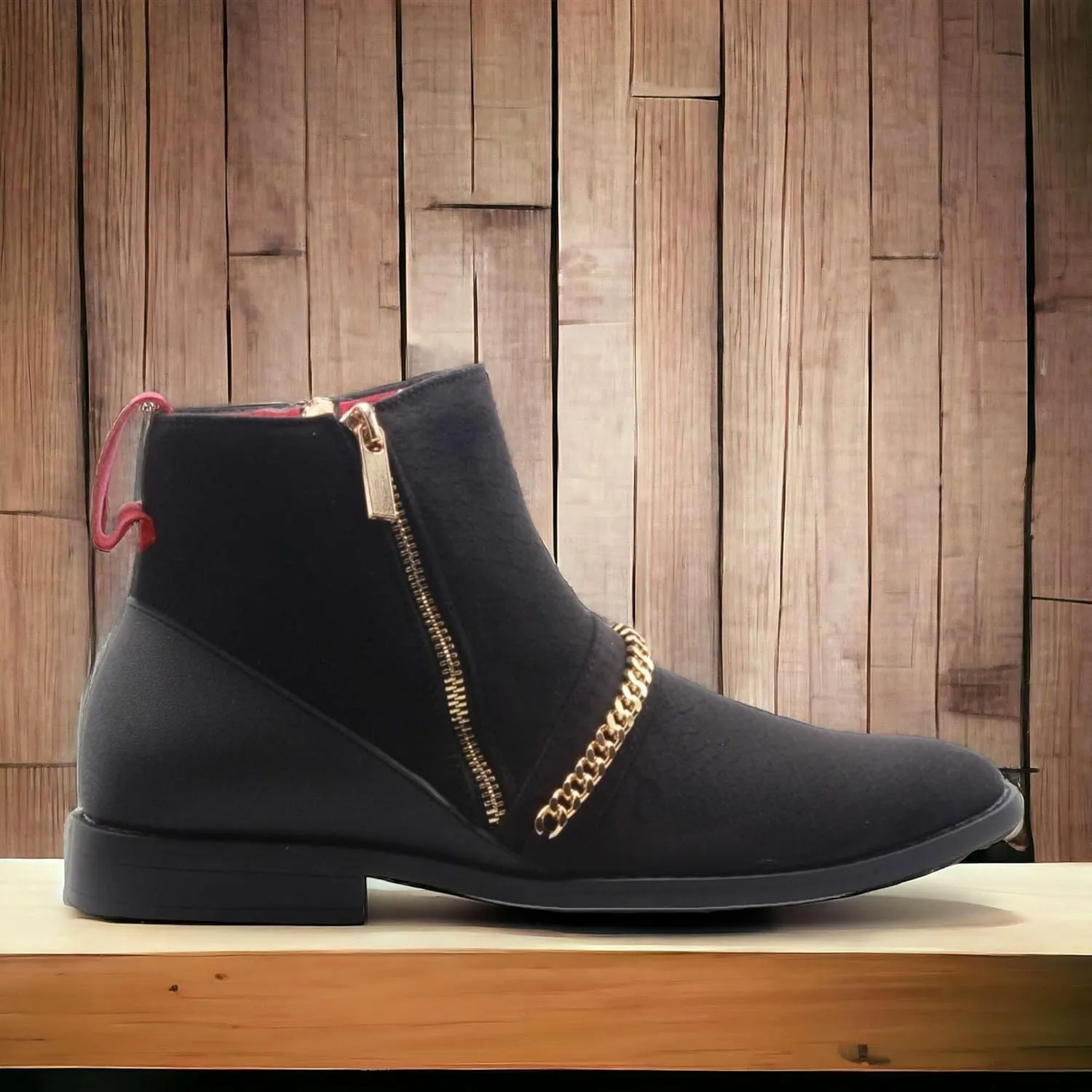 Jazam Men's B-2963 Chuck Nubuck Suede Pull-On Round Toe Chelsea Boots