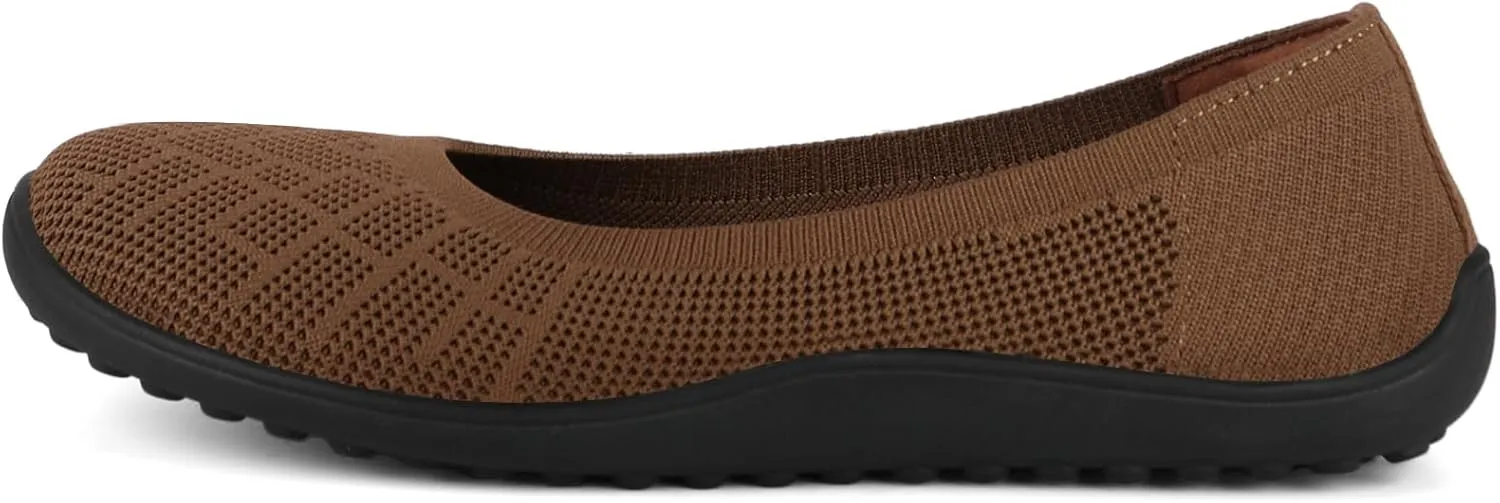 KBZone Womens Flat Shoes Round Toe Knit Ballet Flat Comfort Dressy Flat Walking Shoes