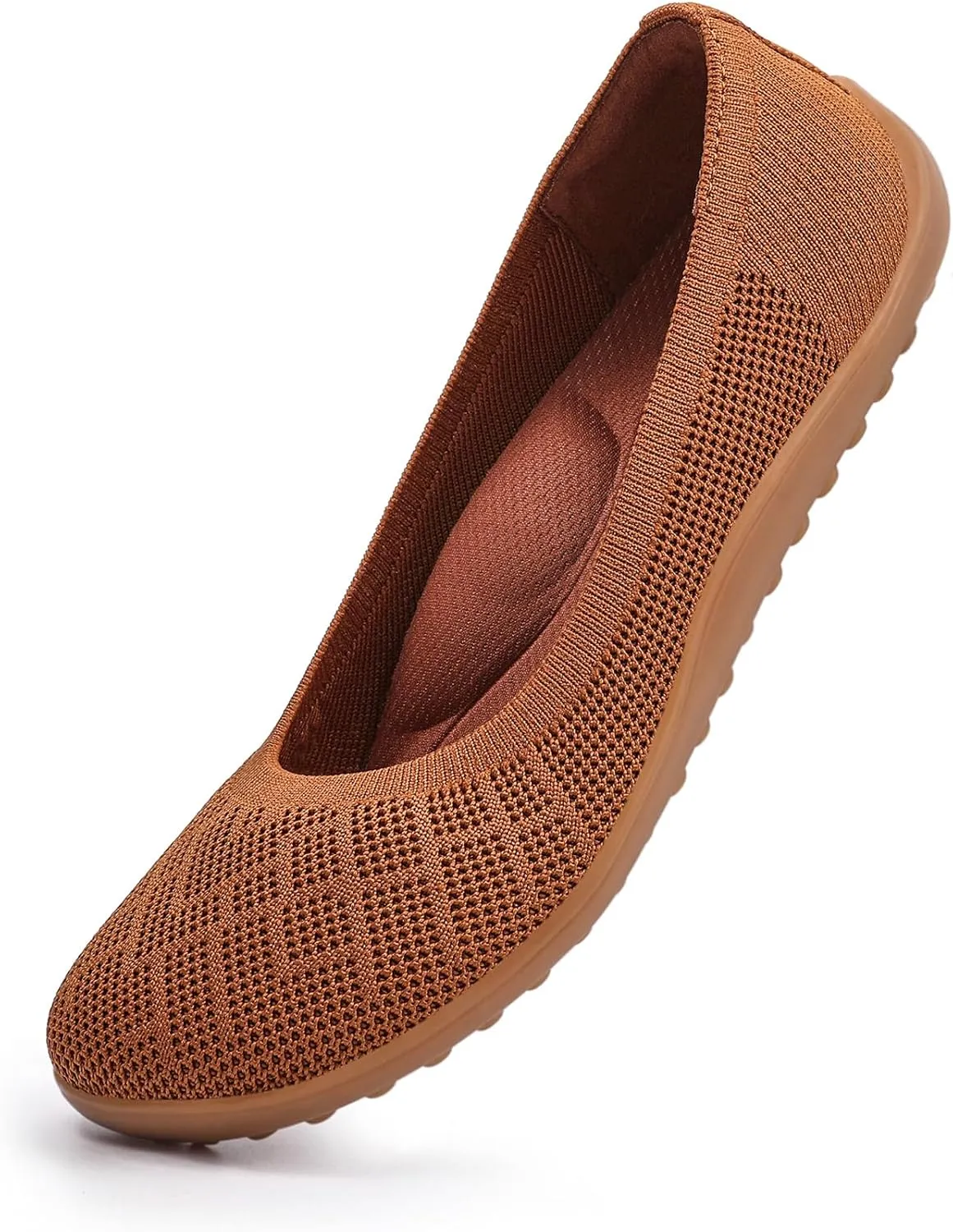 KBZone Womens Flat Shoes Round Toe Knit Ballet Flat Comfort Dressy Flat Walking Shoes