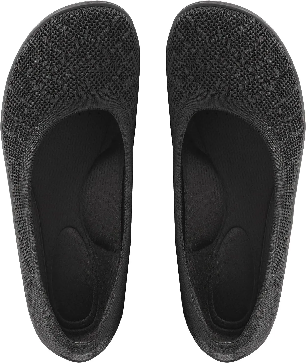 KBZone Womens Flat Shoes Round Toe Knit Ballet Flat Comfort Dressy Flat Walking Shoes