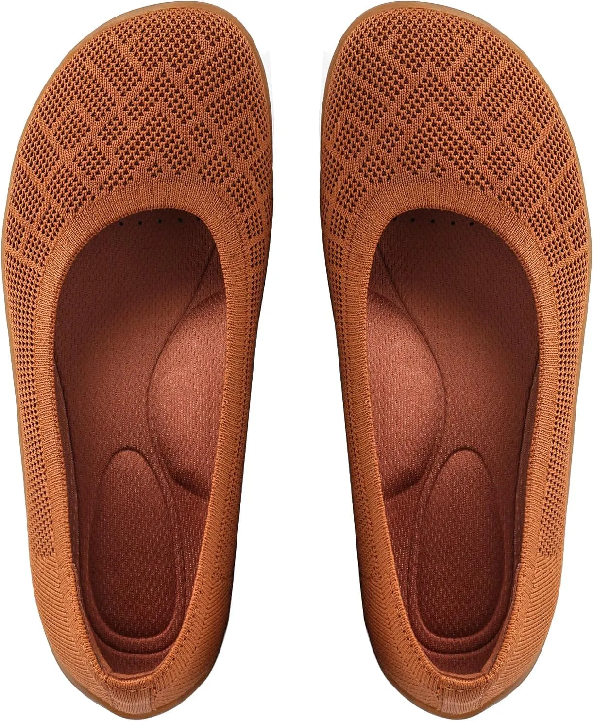 KBZone Womens Flat Shoes Round Toe Knit Ballet Flat Comfort Dressy Flat Walking Shoes