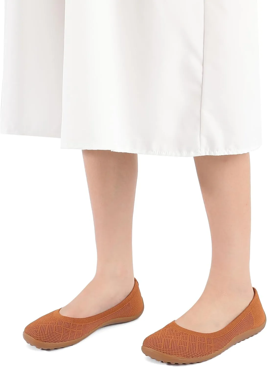 KBZone Womens Flat Shoes Round Toe Knit Ballet Flat Comfort Dressy Flat Walking Shoes
