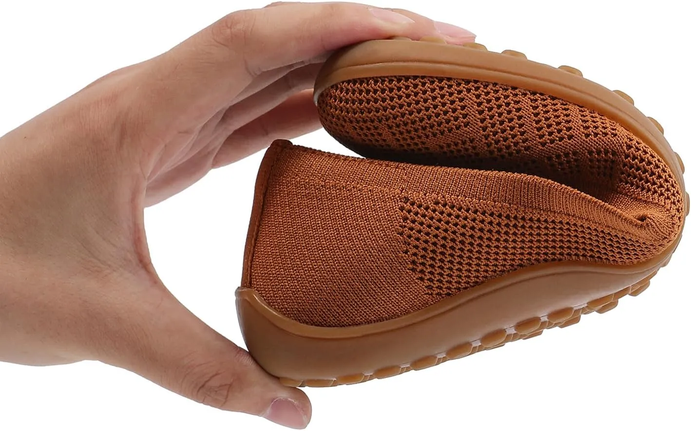KBZone Womens Flat Shoes Round Toe Knit Ballet Flat Comfort Dressy Flat Walking Shoes