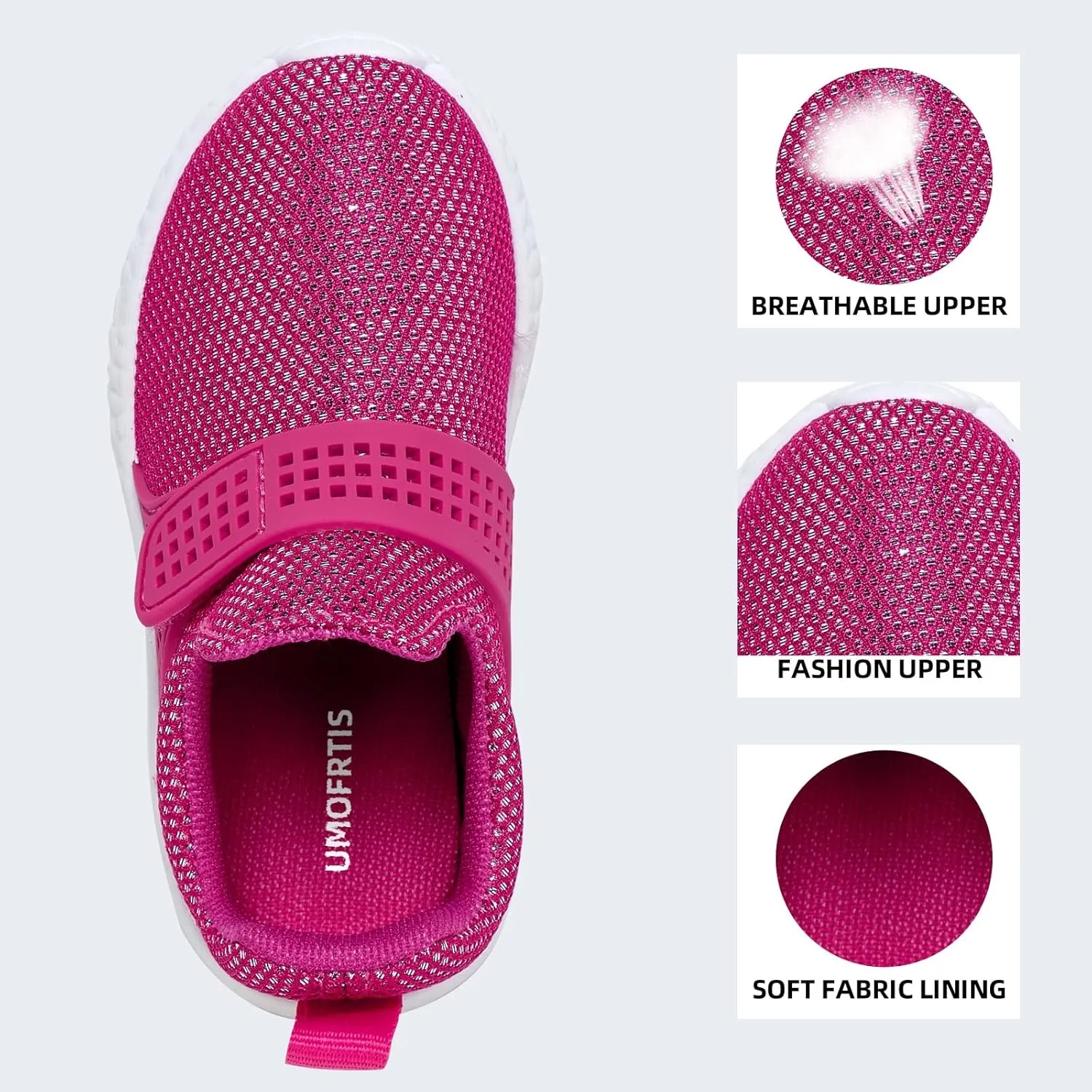 Kids' Sneakers Lightweight Breathable Walking Shoes Fashion Tape for Boys Girls Casual Shoes