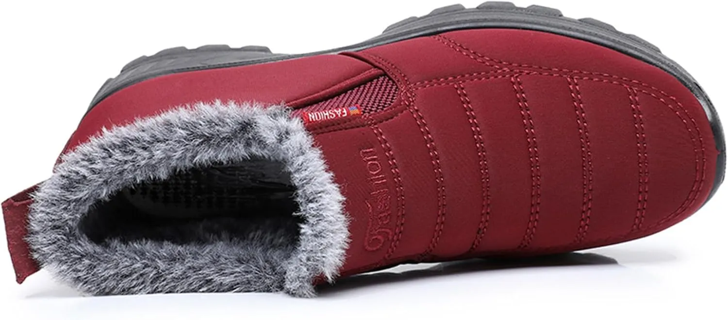 Ladies Casual Solid Color Plush Thick Bottom Snow Boots Padded Thickened Warm Snow Boots Tan Boots for Women Winter