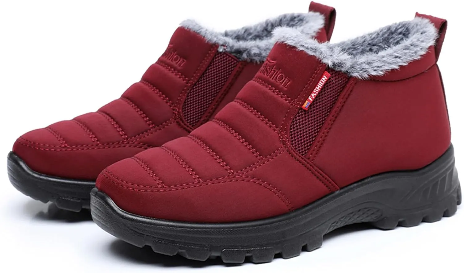 Ladies Casual Solid Color Plush Thick Bottom Snow Boots Padded Thickened Warm Snow Boots Tan Boots for Women Winter