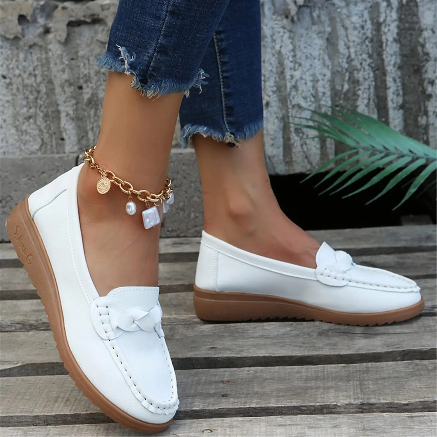 Ladies Fashion Multicolor Leather Shoes Soft Sole Flat Casual Shoes Cute Casual Shoes for Women
