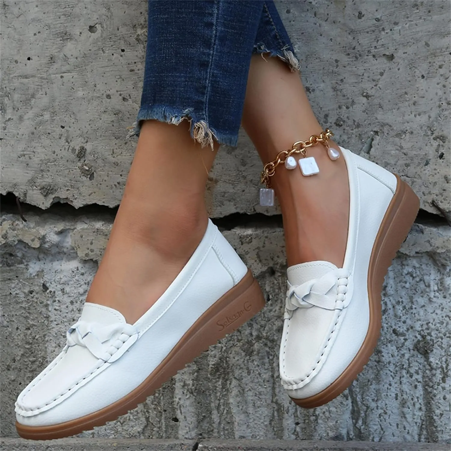 Ladies Fashion Multicolor Leather Shoes Soft Sole Flat Casual Shoes Cute Casual Shoes for Women