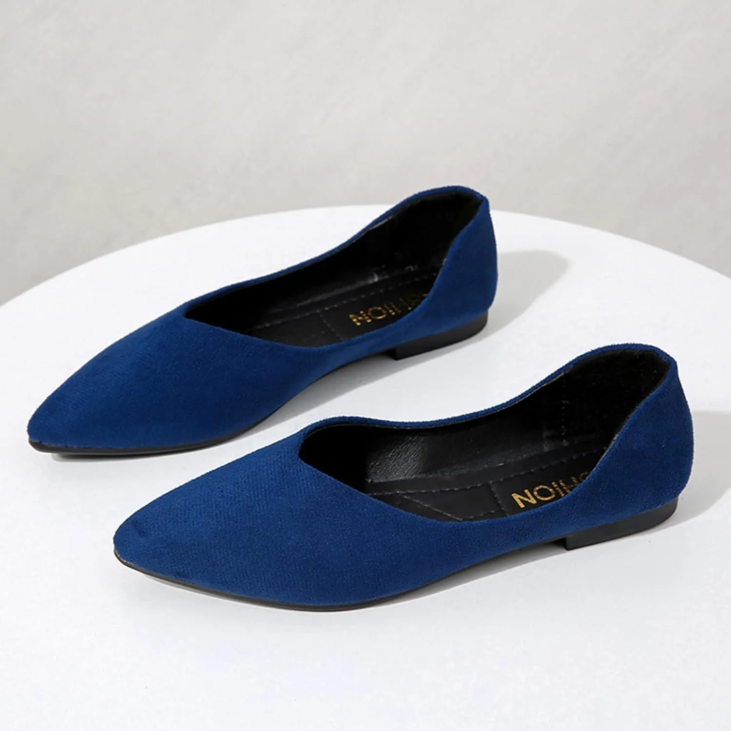 Ladies Fashion Solid Color Pointed Toe Casual Shoes Shallow Flat Shoes Lace Shoes Women