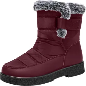 Ladies Fashion Winter Plush Insulation Solid Leather Thick Heeled Snow Boots Winter Womens Boots Size 11