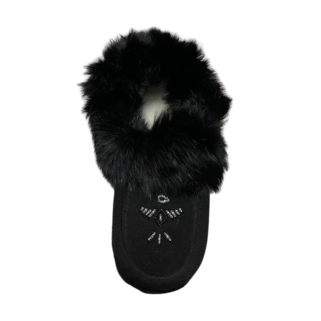 Ladies Moccasins with Crepe Sole - Black
