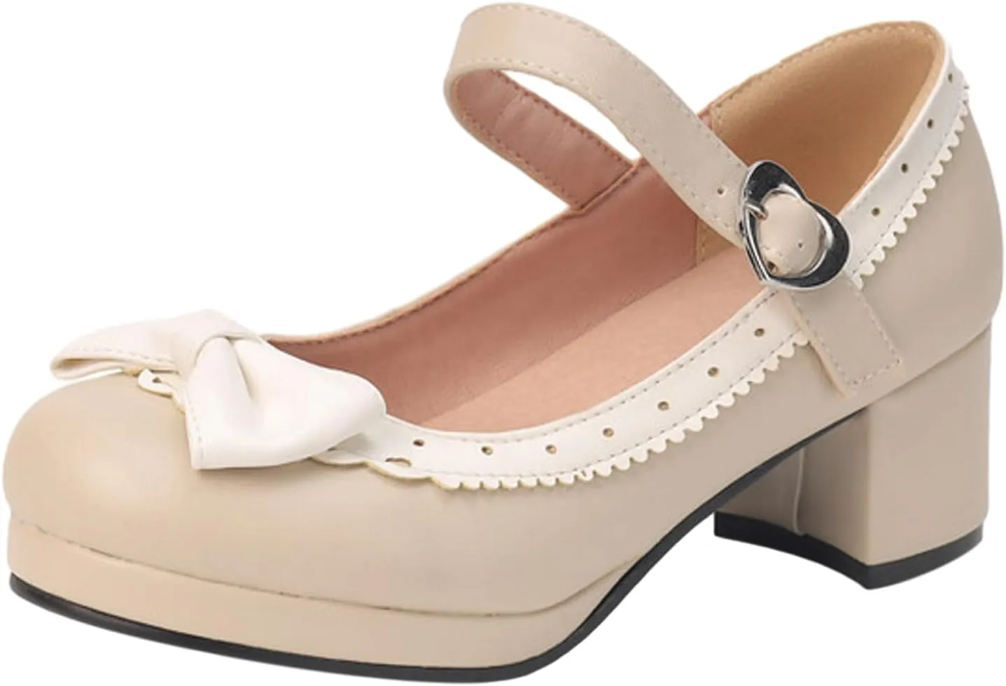 Ladies Retro Shoes Chunky Heel Mary Jane Shoes Bowknot College Style Large Size Square Toe Heels Sandals Woman Sandal