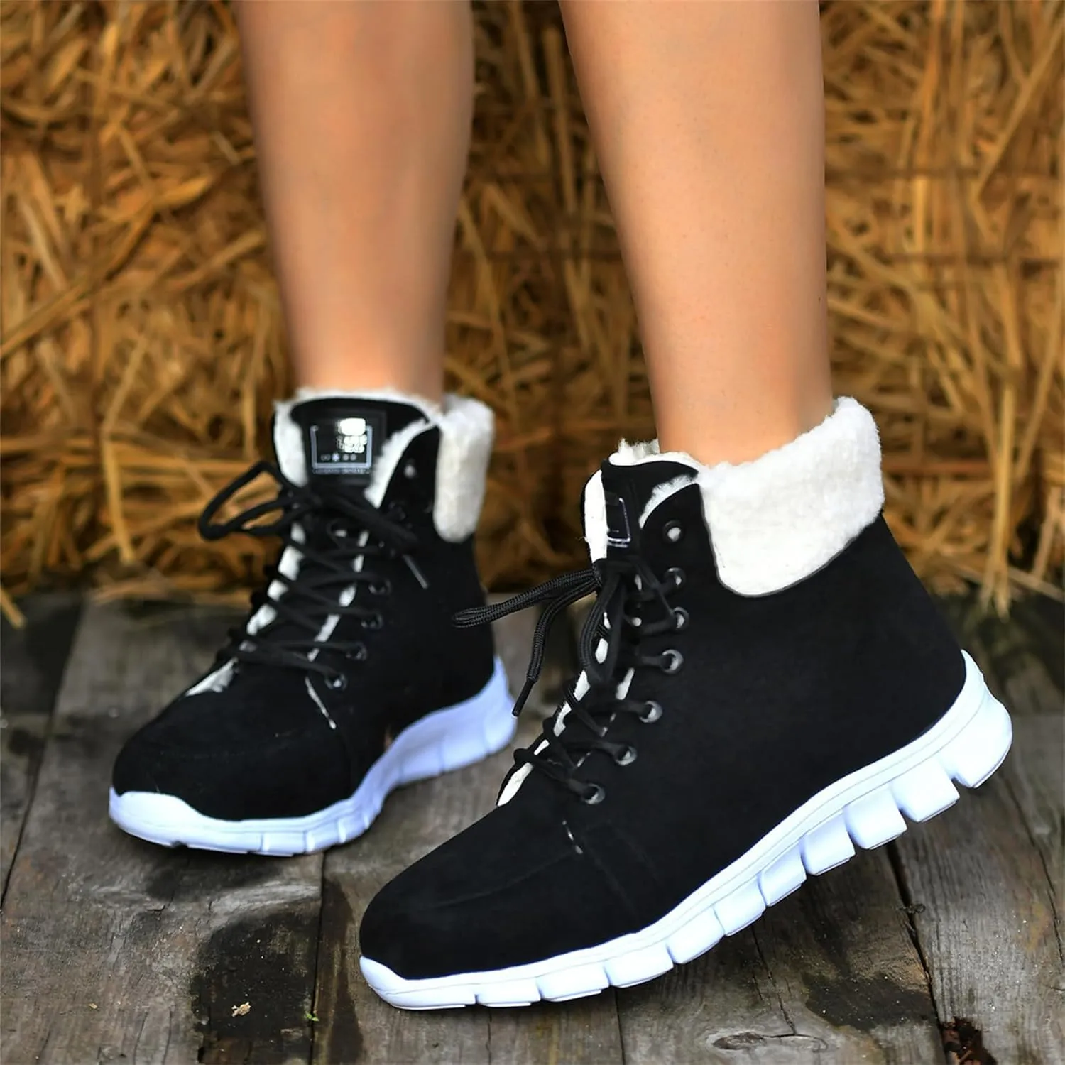 Ladmiple Boots For Women 2024 Ankle Booties Snow Boots Warm Comfortable Slip On Outdoor Fur Lined Lining Walking Winter Shoes
