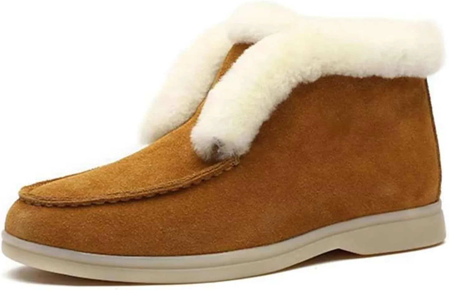 Ladmiple Boots For Women 2024 Ankle Booties Snow Boots Winter Shoes with Fur Lined Warm Slip On Comfortable Loafers Shoes