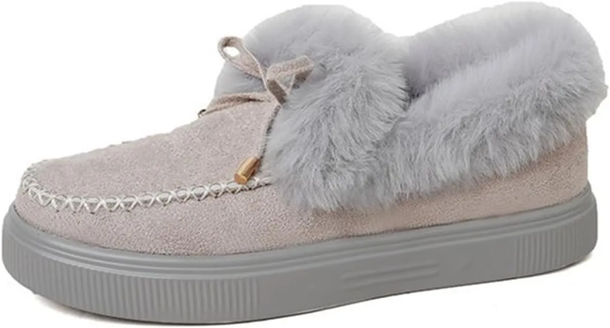 Ladmiple Winter Boots For Women 2024 Fashion Snow Boots Winter Shoes Fur Lined Warm Slip On Comfortable Outdoor Ankle Booties