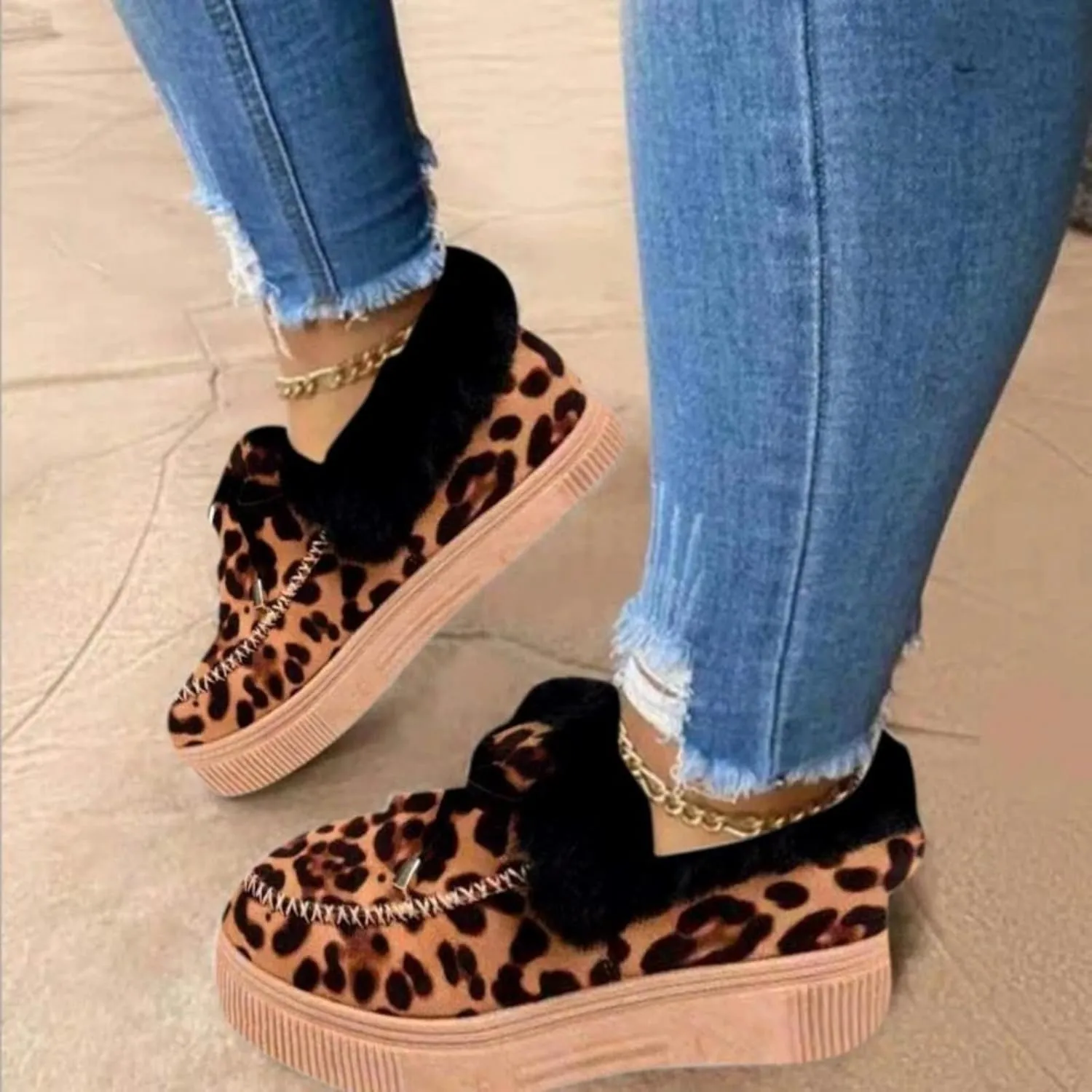 Ladmiple Winter Boots For Women Fashion Snow Boots Slip on Fur Lined Cold Weather Warm Ankle Booties Loafers Shoes 2024