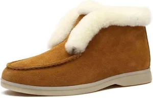 Ladmiple Winter Boots For Women Fashion Warm Fur Lined Snow Boots Outdoor Ankle Booties Slip On Comfortable Walking Shoes