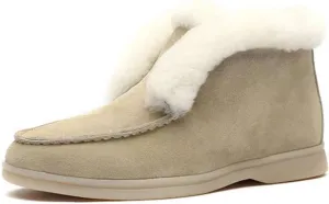 Ladmiple Winter Boots For Women Fashion Warm Fur Lined Snow Boots Outdoor Ankle Booties Slip On Comfortable Walking Shoes