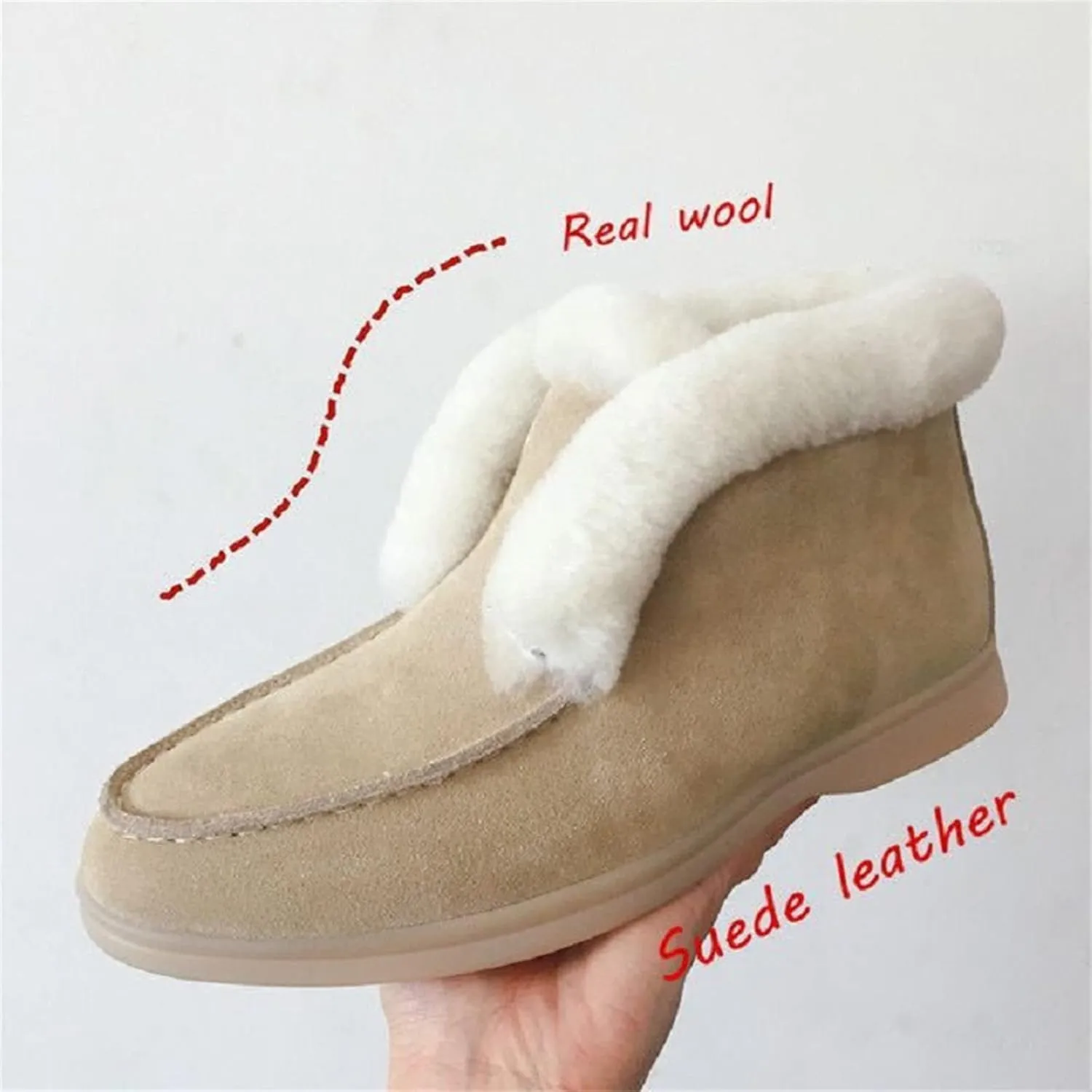 Ladmiple Winter Boots For Women Fashion Warm Fur Lined Snow Boots Outdoor Ankle Booties Slip On Comfortable Walking Shoes