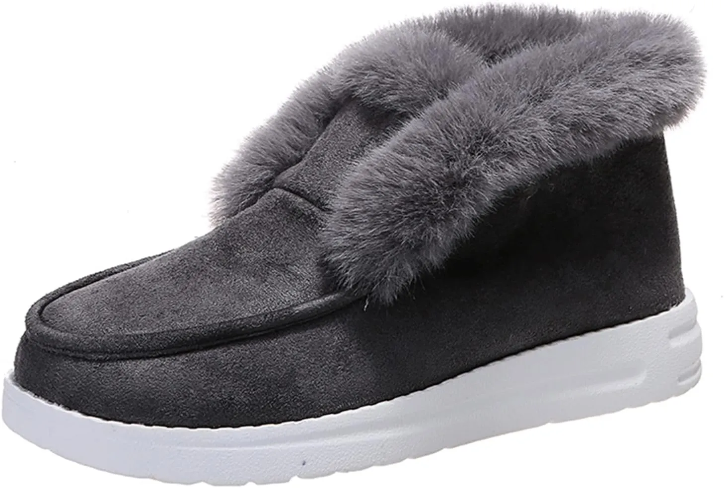 Ladmiple Winter Boots For Women Warm Casual Slip-on Loafers Shoes Faux Fur-Lined Comfortable Lightweight Snow Ankle Booties