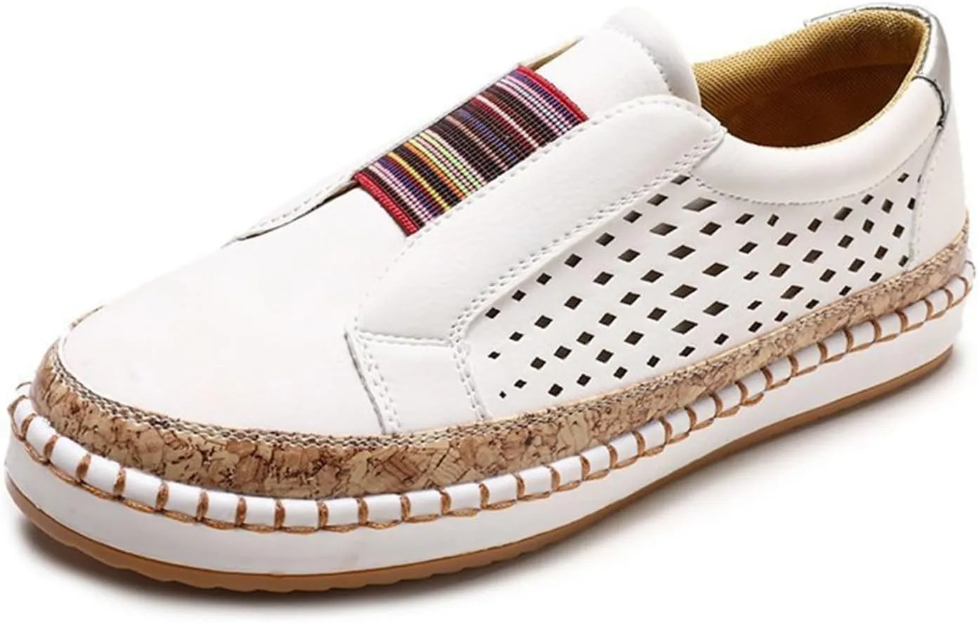 Lausiuoe Shoes For Women Dressy Comfortable Slip on Canvas Shoe Low Top Non Slip Fashion Sneakers Casual Walking Flat Loafers