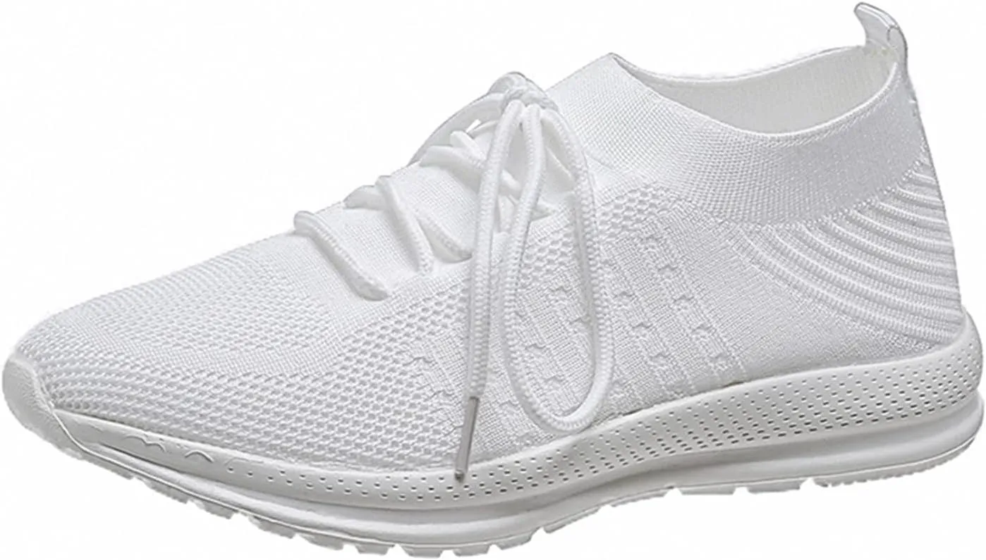 Lausiuoe Shoes For Women Sneakers Wide Width Athletic Walking Shoes Casual Mesh Slip On Comfortable Work Sock Sneakers