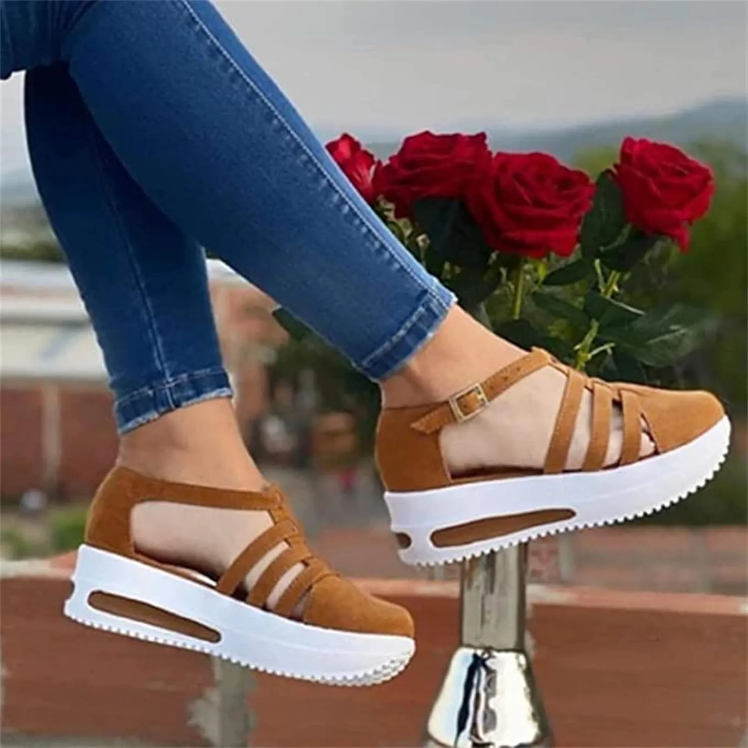 Lausiuoe Sneakers For Women Platform Slip On Canvas Shoes Low Top Non Slip Fashion Casual Comfortable Walking Flat Loafers
