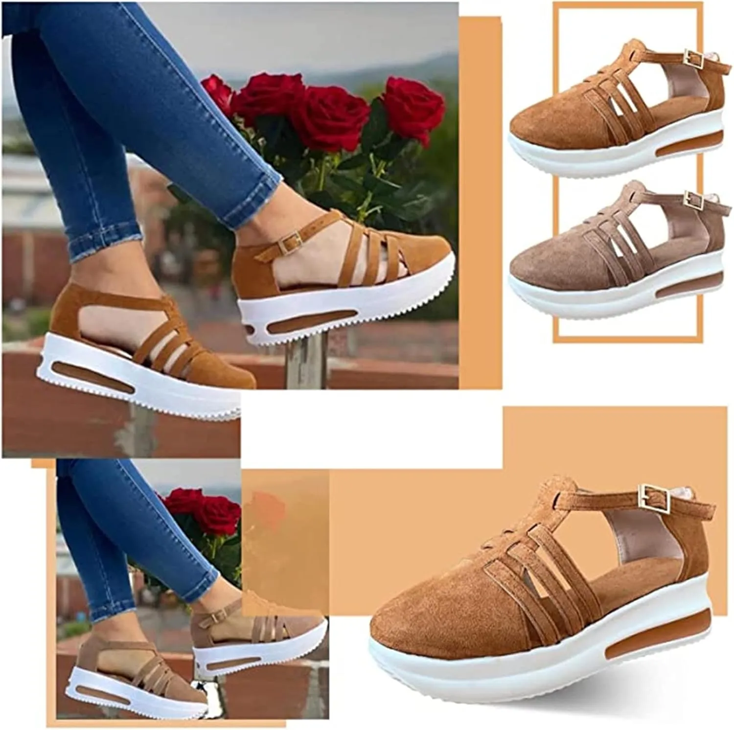 Lausiuoe Sneakers For Women Platform Slip On Canvas Shoes Low Top Non Slip Fashion Casual Comfortable Walking Flat Loafers