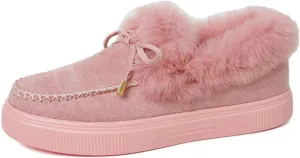 Lausiuoe Snow Boots For Women Cute Wide Calf Fuzzy Ankle Booties Winter Warm Fluffy Silp On Comfort Casual Fashion Loafers