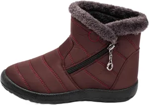 Lausiuoe Snow Boots For Women Waterproof Insulated Wide Width Fur Lined Winter Ankle Booties Outdoor Comfortable Shoes