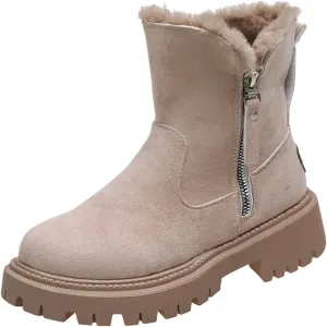 Lausiuoe Snow Boots For Women Wide Width Winter Shoes with Fur Lined Warm Casual Fashion Trendy Outdoor Fuzzy Booties