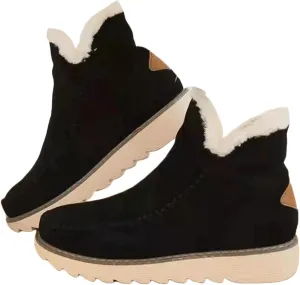 Lausiuoe Trending Winter Boots For Women 2024 Snow Ankle Booties Slip On Comfortable Fuzzy Fashion Casual Loafers Shoes