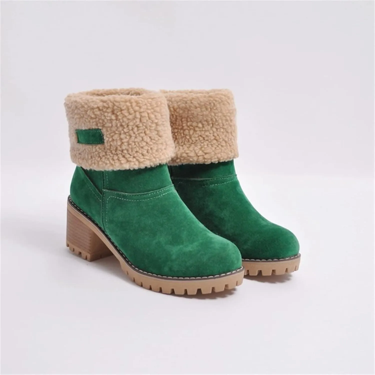 Lausiuoe Winter Boots For Women Fashion 2022 Women's Cotton Warm Fur Lined Snow Flat Cute Platform Booties Fuzzy Outdoor Shoes