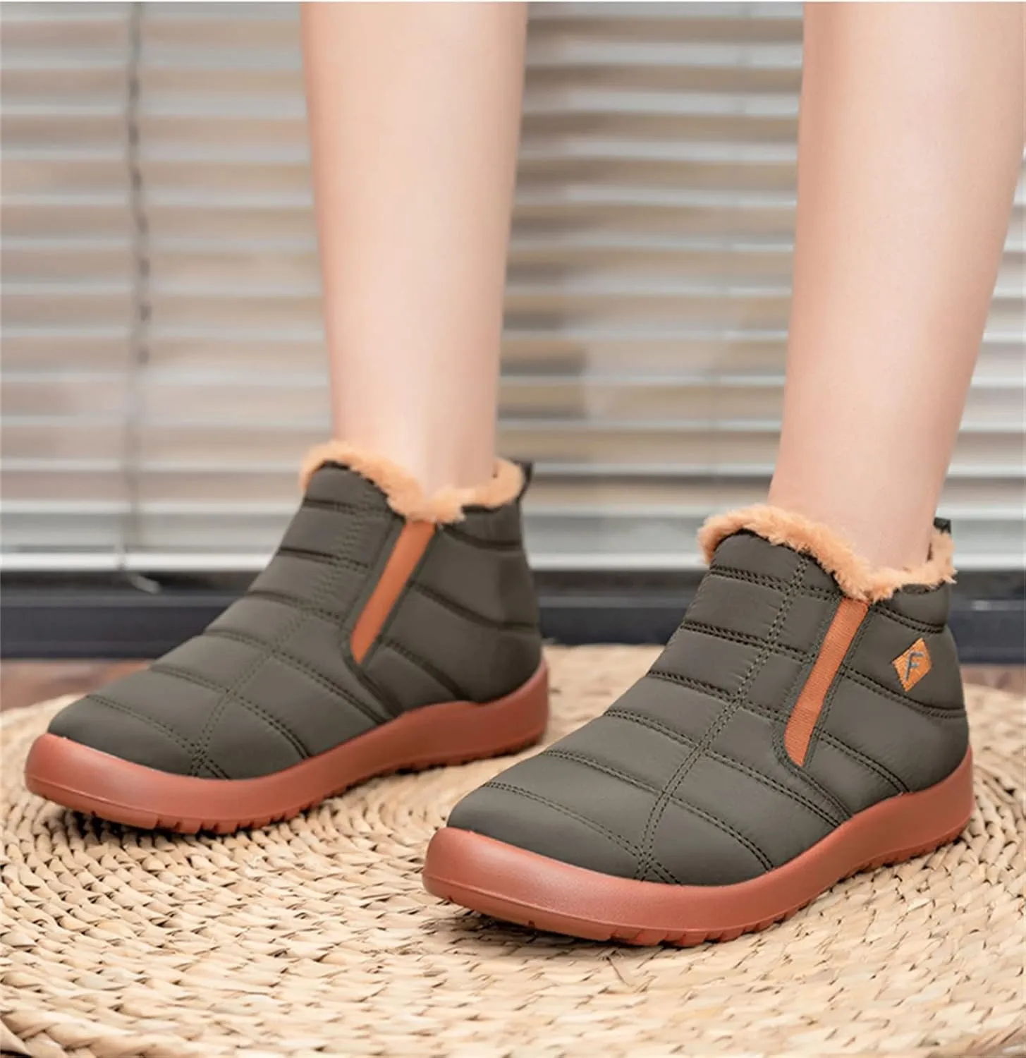 Lausiuoe Winter Boots For Women Waterproof Snow Non Slip Ankle Booties Ladies Warm Fur Lined Flat Sneakers Outdoor Shoes