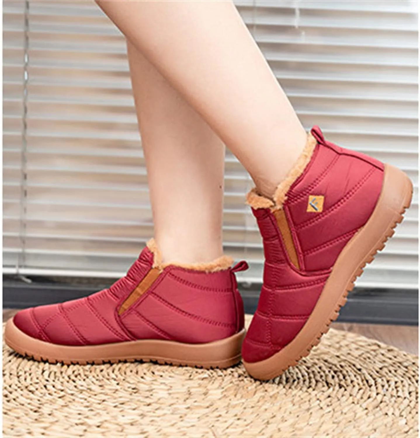 Lausiuoe Winter Boots For Women Waterproof Snow Non Slip Ankle Booties Ladies Warm Fur Lined Flat Sneakers Outdoor Shoes