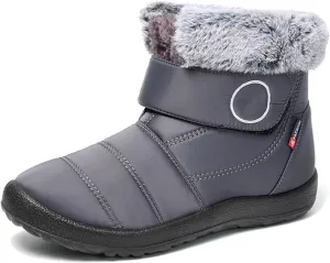 Lausiuoe Winter Boots For Women Waterproof Snow Non Slip Warm Fur Lined Waterproof Ankle Boots Outdoor Comfortable Shoes