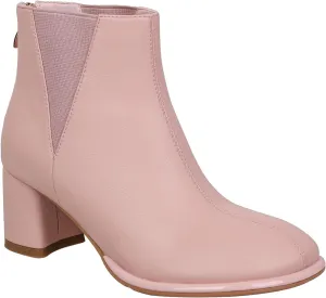 LEHOOR Womens Comfortable Low Chunky Block Heel Chelsea Boots Back Zipper Round Closed Toe Mid Thick Heels Elastic Chelsea Ankle Booties Matte Leather Zip Up Fall Winter Boots Dressy 4-11 M US