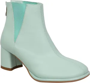 LEHOOR Womens Comfortable Low Chunky Block Heel Chelsea Boots Back Zipper Round Closed Toe Mid Thick Heels Elastic Chelsea Ankle Booties Matte Leather Zip Up Fall Winter Boots Dressy 4-11 M US