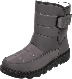 Lug Sole Snow Boots for Women Fur Lined Warm Outdoor Walking Boots Winter Waterproof Non-Slip Booties Snow Shoes