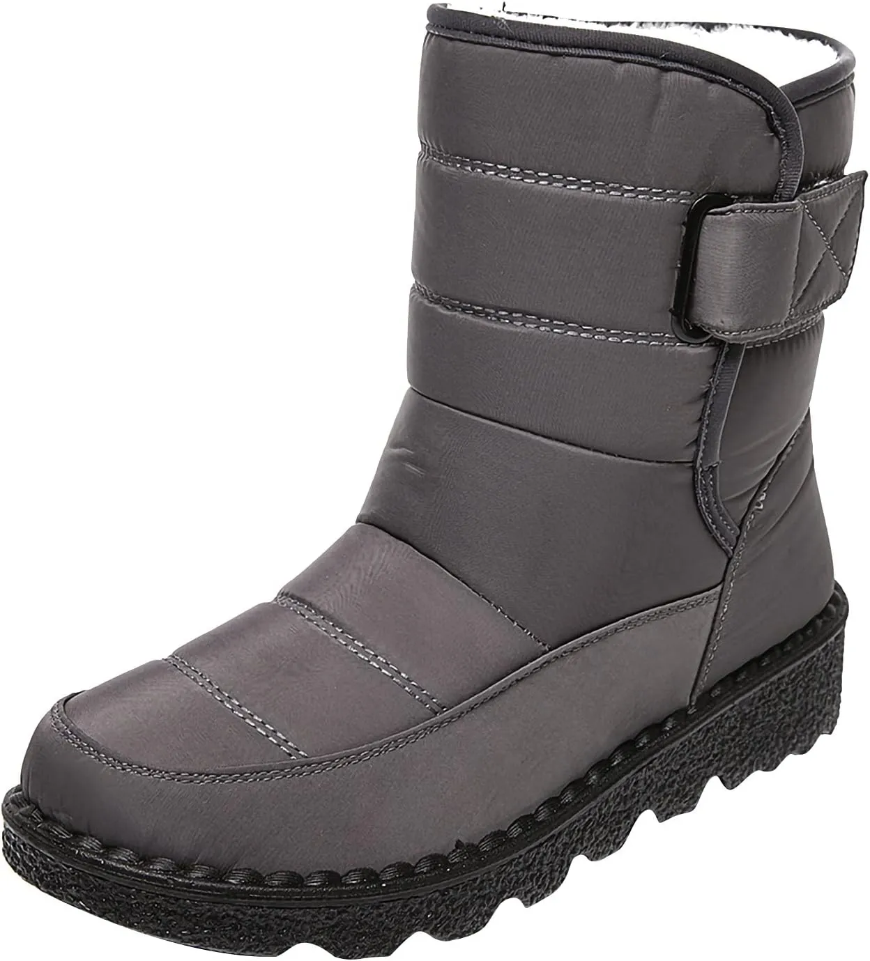 Lug Sole Snow Boots for Women Fur Lined Warm Outdoor Walking Boots Winter Waterproof Non-Slip Booties Snow Shoes