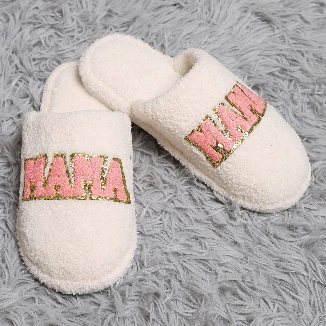 MAMA Chenille Patched Home Slippers