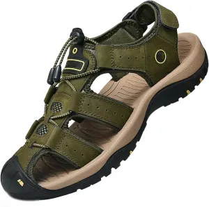 Men Genuine Leather Mens Casual Shoes Outdoor Men Leather Sandals